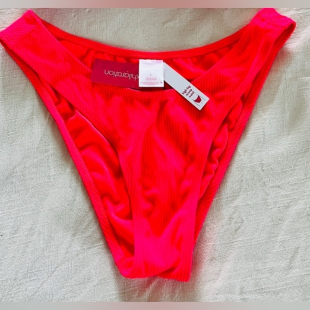 Nwt pink high leg bikini bottom only